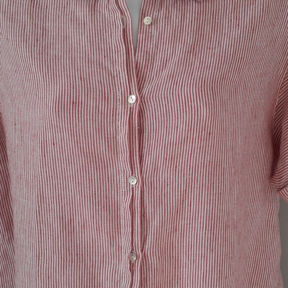 Artisan NY Linen Red White Stripe Size S - Picture 3 of 4